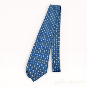 Ferragamo Happy Lions & Palm Trees Silk Tie