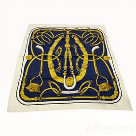 Hermès Carré 90 Decorative Harness Silk Scarf