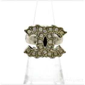 Chanel Strass CC cocktail ring with Crystal Embellishments 11C