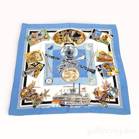 Hermès New Orleans: The Original Creole Jazz Silk Carré Scarf 90