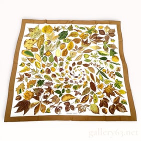 Hermès Fallen Leaves Silk Carré Scarf 90