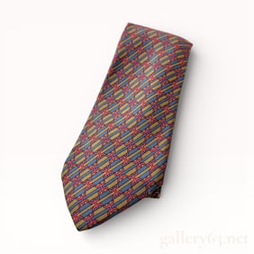 Hermès Multicolor Striped Silk Tie