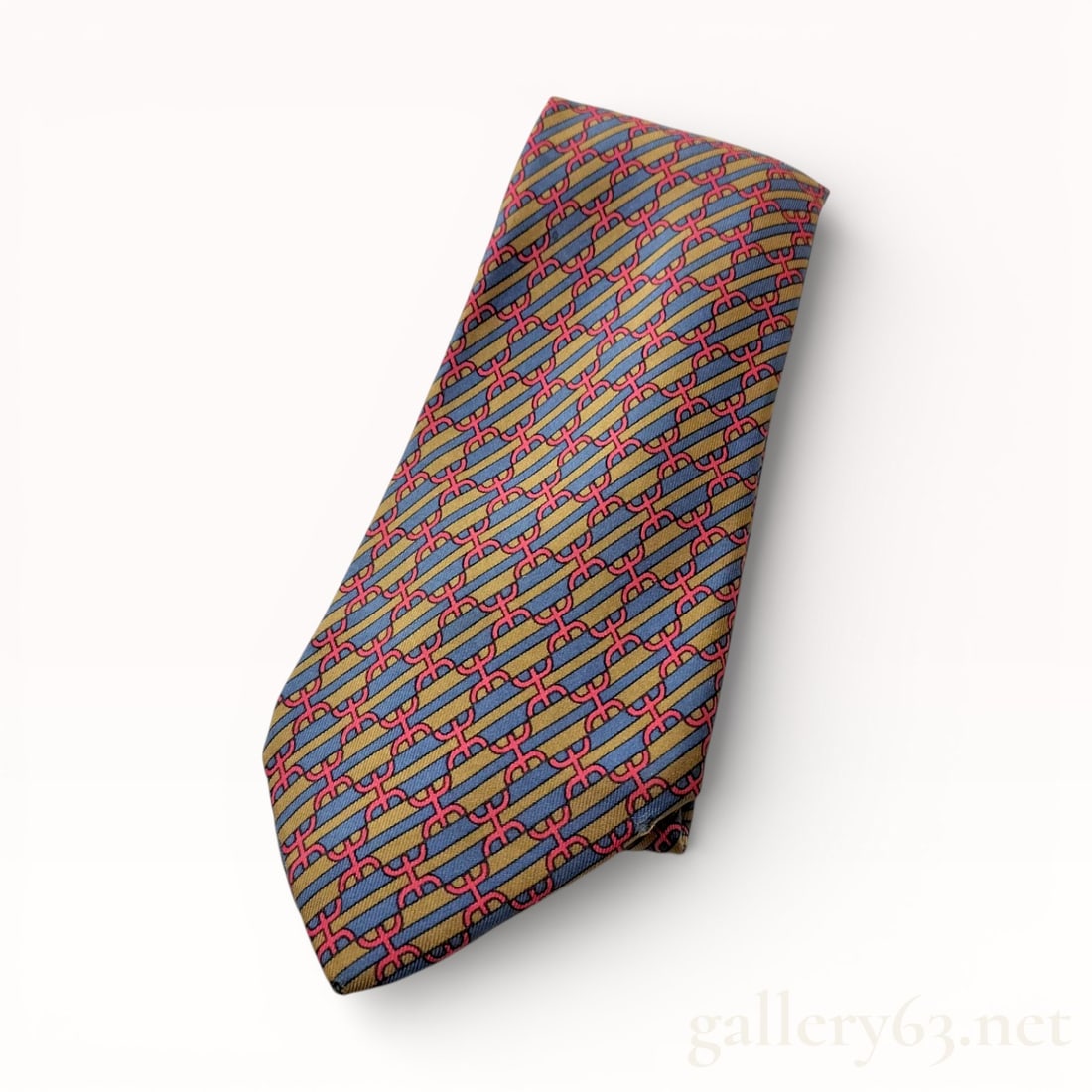 Hermès Multicolor Striped Silk Tie (1 of 8)