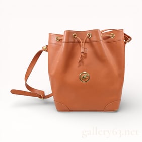 Hunting World Drawstring Brown Leather Satchel Shoulder Bag