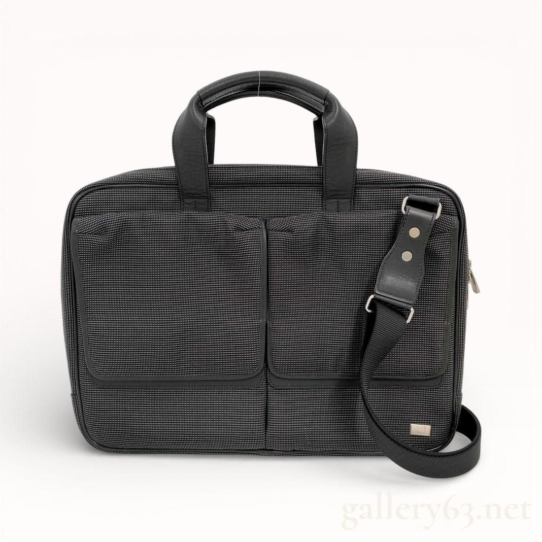 Dunhill Business Bag in Durable Charcoal Nylon & Black Leather (1 of 8)