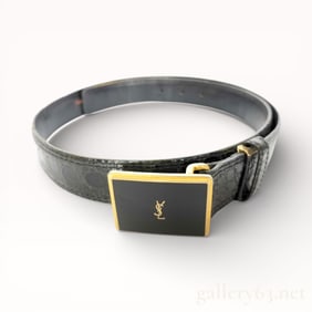 Yves Saint Laurent Logo Buckle Leather Belt