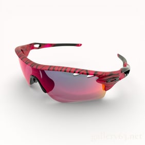 Oakley Radarlock Path sunglasses with a red frame and red iridium lens