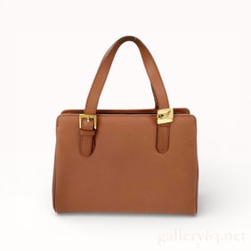 Burberry Leather Handbag with Nova Check Lining & Shadow Horse Motif