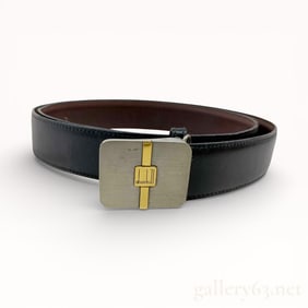 Dunhill Logo Buckle Leather Belt