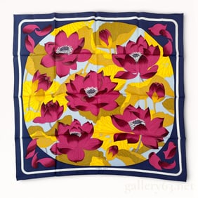 Rare Hermes Fleur de Lotus Silk Scarf 90