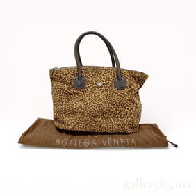 Bottega Veneta Leopard Print Nylon Tote Bag