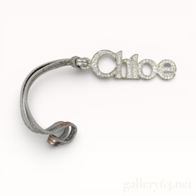 Chloé Rhinestone Logo Charm Keychain