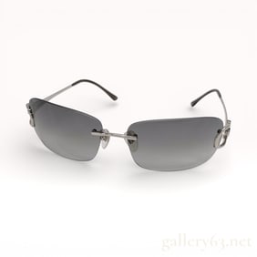 Bulgari Palladium and Gradient Grey Sunglasses