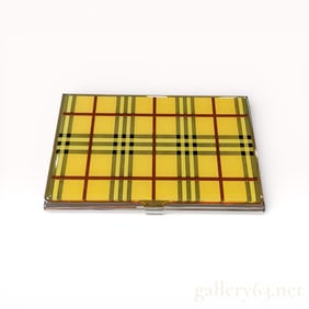 Burberry Metal Card Case with Check Motif