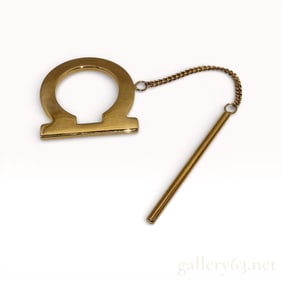 Salvatore Ferragamo Gold-Tone Gancini Scarf Closure with Box