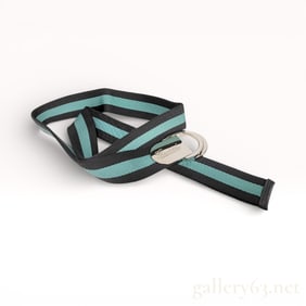 Gucci Palladium Black and Blue Belt