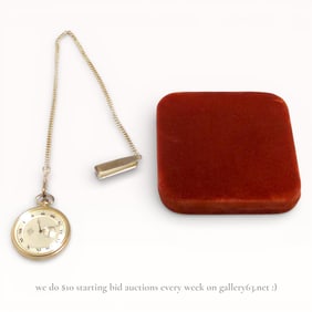 Citizen Club Lamer Sterling Silver Pocket Watch with Case