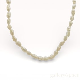 Poppy Keishi Pearl Necklace with Silver Clasp 40cm