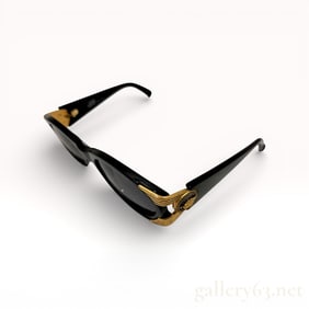 Versace Black Sunglasses with Gold Medusa Detail