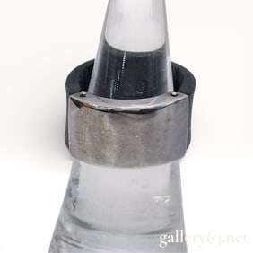 Gucci Rubber and Sterling Ring sz 4.5