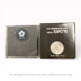 EXPO ’70 Sterling Silver Engraved Medal and Accessories Group