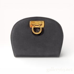 Salvatore Ferragamo Gancini Chain Pochette Leather Shoulder Bag
