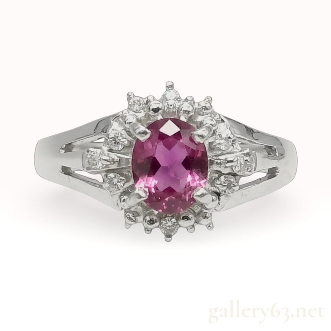 Vintage Ruby and Diamond Platinum 900 Ring 3.3g Ring (Precious Metal) size 4.25 (1 of 9)