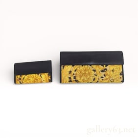 Versace Golden Arabesque Wallet and Key Case Set