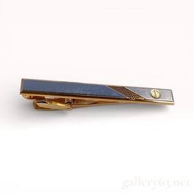 Dunhill Gold-Tone Tie Bar with Enamel Accent and Box/Tag