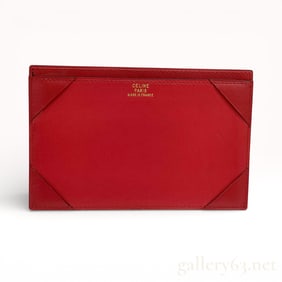 Beautiful Celine Red Calfskin Card Case Made in France
