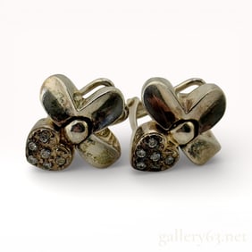 Follie Follie Sterling Silver Floral Earrings