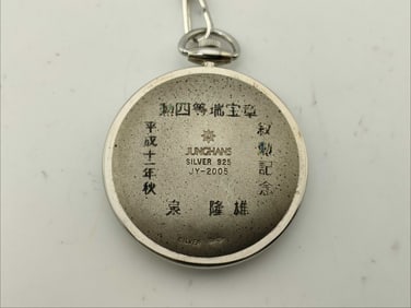 Junghans Silver 925 Quartz Pocket Watch