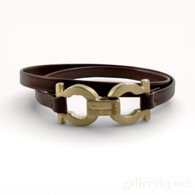 Salvatore Ferragamo Gancini Leather Bracelet