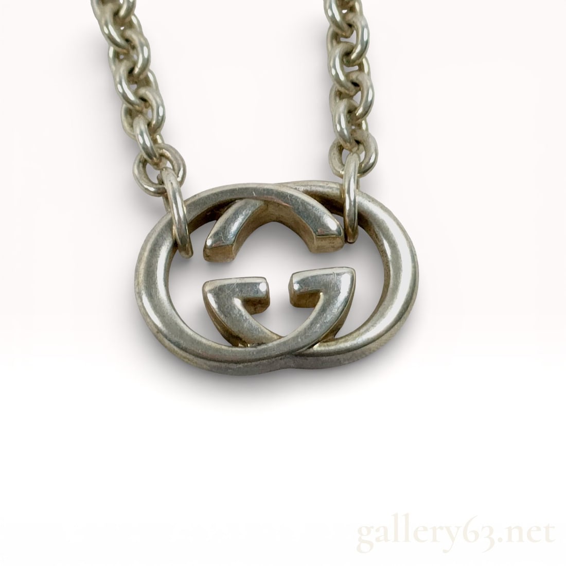 Gucci Sterling Silver Interlocking G Necklace 16" (1 of 9)