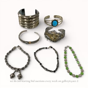 Group of Sterling Silver 925 Bangles and Bracelets, Approx. 140 Grams Total