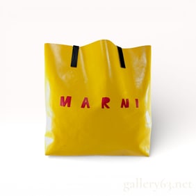Marni Yellow Nylon Tote Bag