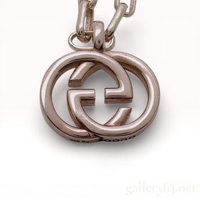 Gucci Interlocking GG Sterling Silver Necklace 20" with original box/appers