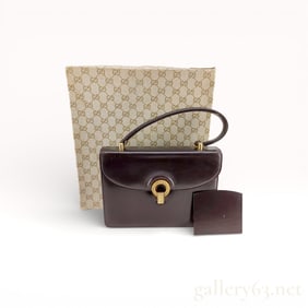 Vintage Gucci Top Handle Handbag with Gold Fittings