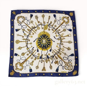 Hermès Carré 90 “Les Clés?? Silk Scarf