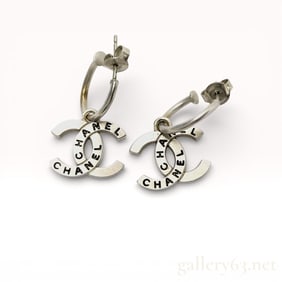 Chanel Vintage CC Logo Huggie Earrings