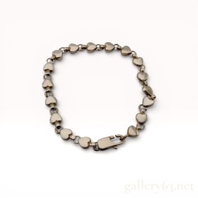 Vintage Tiffany & Co. Puff Heart Sterling Silver Bracelet 7"