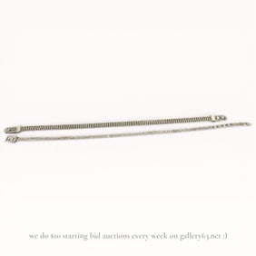 Pair, Silver-Tone Ball-Chain & Rhinestone Belts