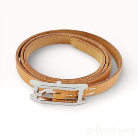 Hermès Behapi Brown Leather Wrap Bracelet