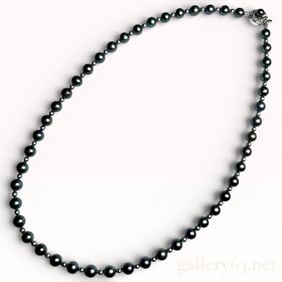 Graduated Tahitian Cultured Pearl Necklace 3.6-7.7mm with Sterling Silver Clasp Approx.