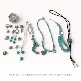 Turquoise Jewelry Assortment of Accessories - Necklaces Bracelets Rings Fun!