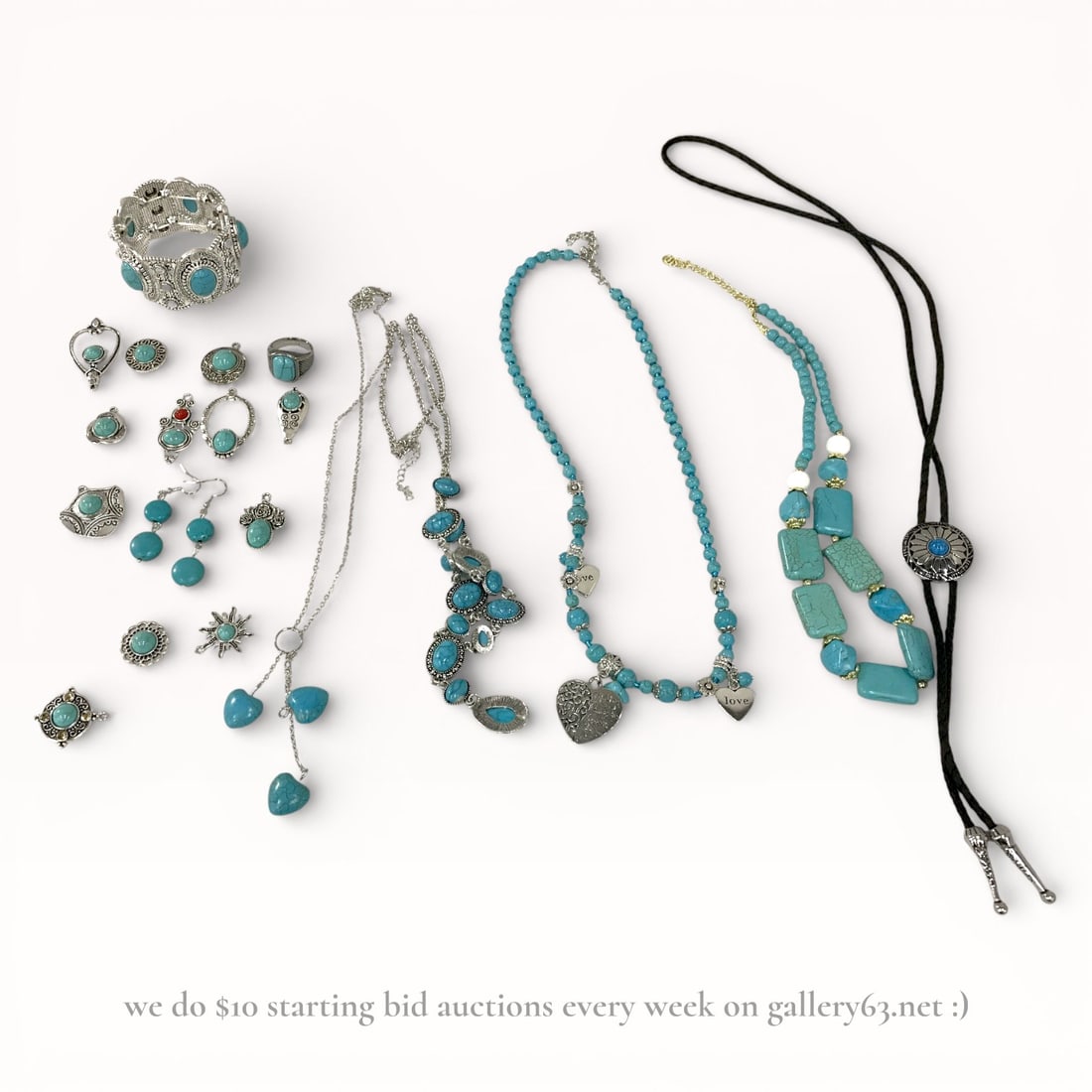 Turquoise Jewelry Assortment of Accessories - Necklaces Bracelets Rings Fun! (1 of 9)