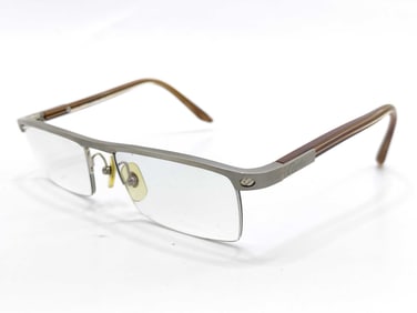 Cartier Rimless Rectangular Eyeglasses with Brushed Metal Frame, 54–18