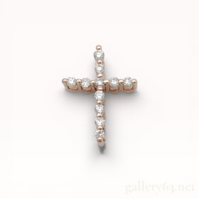 10k Yellow Gold Diamond Cross Pendant