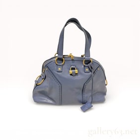 Yves Saint Laurent Muse Bag in Storm Blue Leather