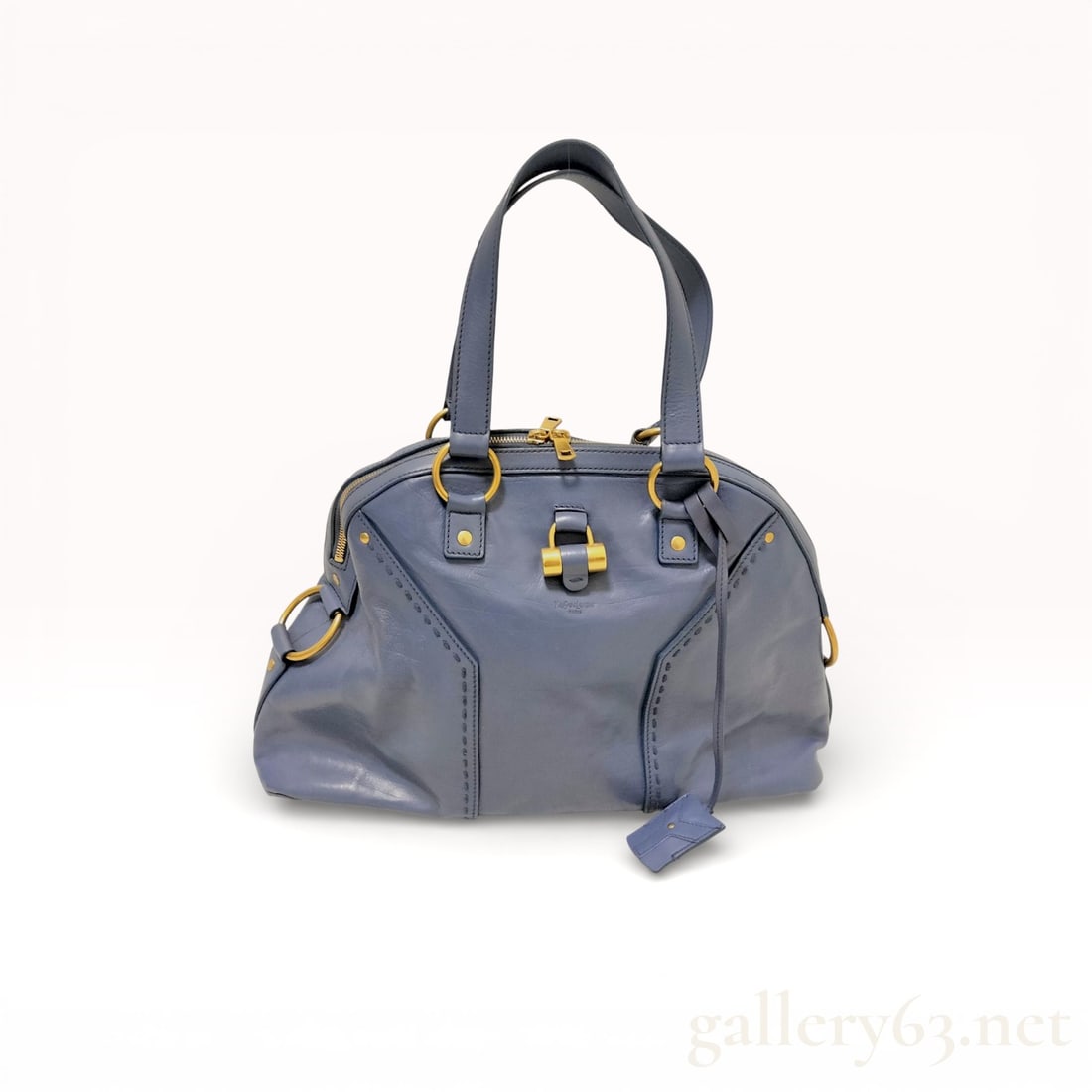 Yves Saint Laurent Muse Bag in Storm Blue Leather (1 of 10)